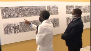 Chefe de Estado, Filipe Nyusi, inaugura exposição individual do mestre Justino Cardoso